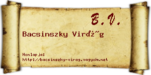 Bacsinszky Virág névjegykártya